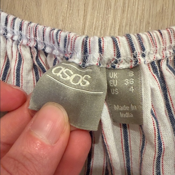 ASOS size 4 Striped Puff Sleeve Dress - Picture 5 of 6